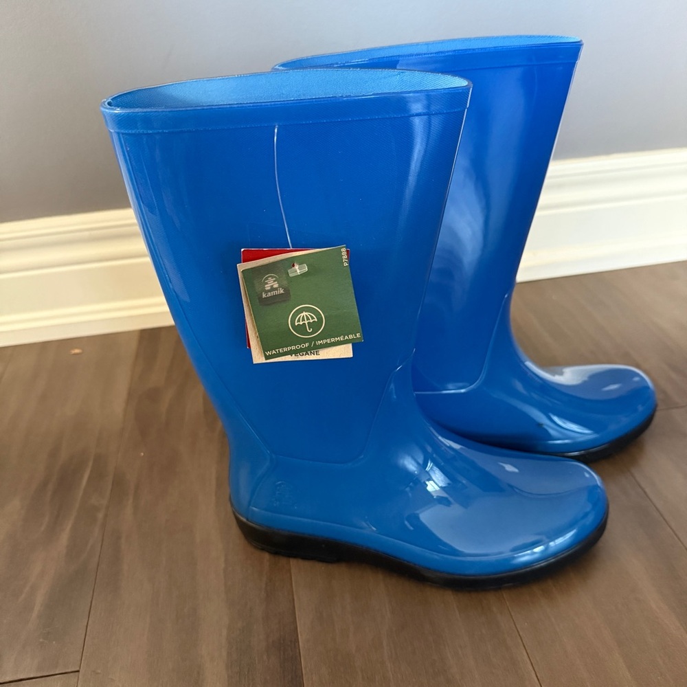 Kamik Heidi Vibrant Blue Waterproof Tall Rain Boots size 7